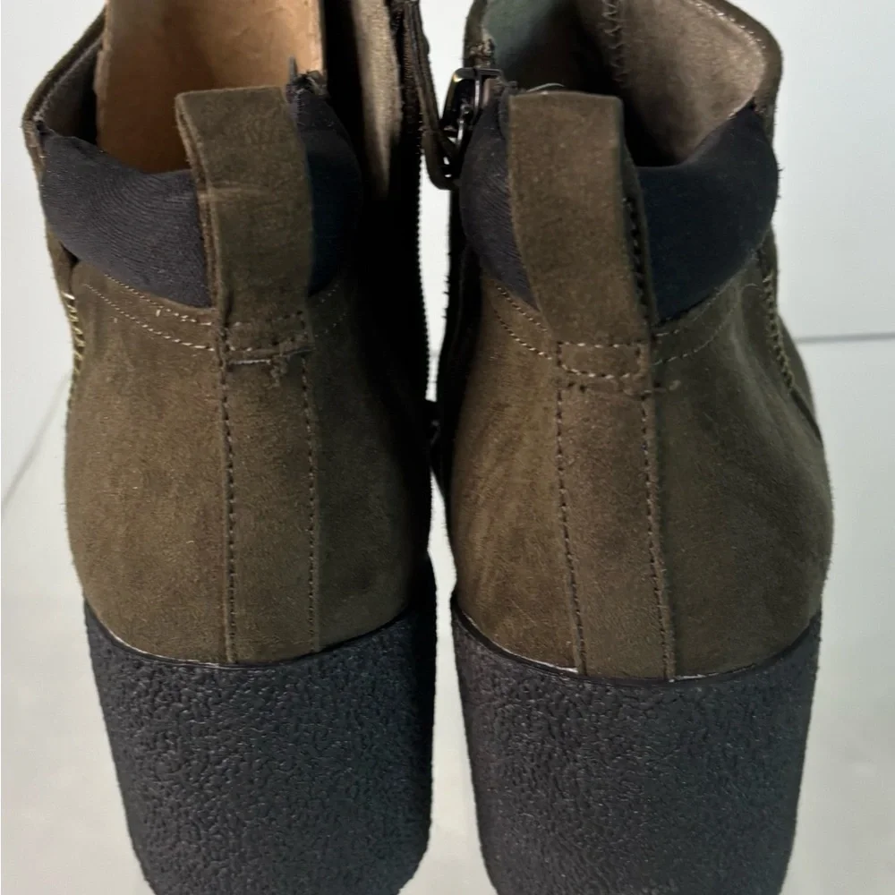 Dr. Scholl’s Berklie Wedge Ankle Boot Olive Comfort Bootie Women’s Size 10